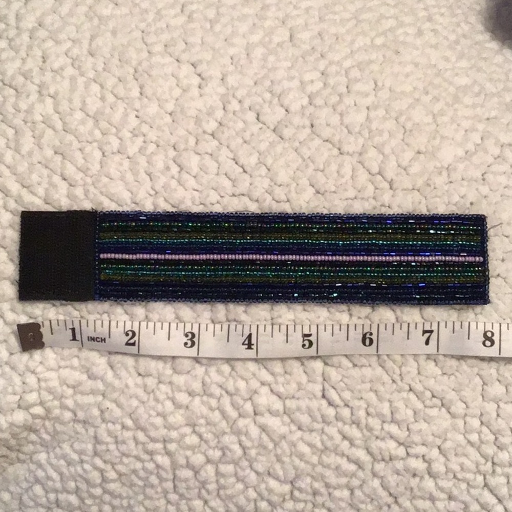 Beaded Wrist Bracelet Velcro Closure